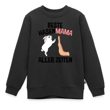Beste Hasen Mama Aller Zeiten - Kinder Premium Organic Sweatshirt - Schwarz - Vorne - AI Model Kid Female (0cm)