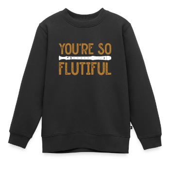 Flûte - Sweat Premium enfant bio - noir - Devant - AI Model Kid Female (0cm)