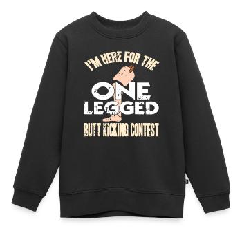 For One Legged Butt Kicking Contest Prosthesis - Kinder Premium Organic Sweatshirt - Schwarz - Vorne - AI Model Kid Female (0cm)