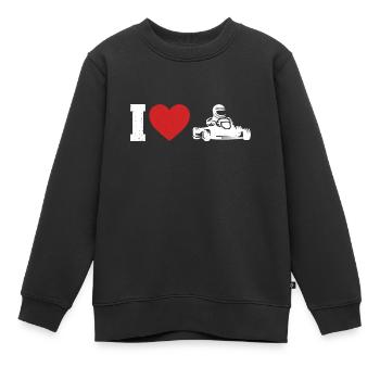 Faire du karting - Sweat Premium enfant bio - noir - Devant - AI Model Kid Female (0cm)