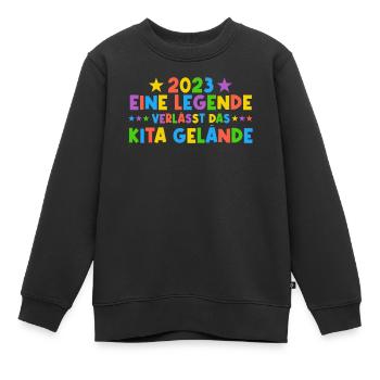 2023 Eine Legende Kita Absolvent - Kinder Premium Organic Sweatshirt - Schwarz - Vorne - AI Model Kid Female (0cm)