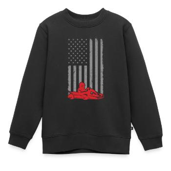 Faire du karting - Sweat Premium enfant bio - noir - Devant - AI Model Kid Female (0cm)