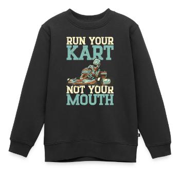 Faire du karting - Sweat Premium enfant bio - noir - Devant - AI Model Kid Female (0cm)