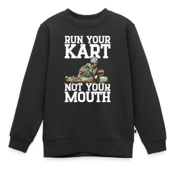 Faire du karting - Sweat Premium enfant bio - noir - Devant - AI Model Kid Female (0cm)