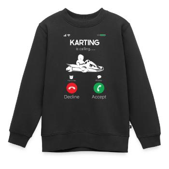 Faire du karting - Sweat Premium enfant bio - noir - Devant - AI Model Kid Female (0cm)