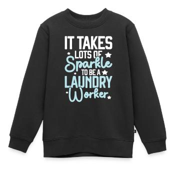 Wascharbeiter - Kinder Premium Organic Sweatshirt - Schwarz - Vorne - AI Model Kid Female (0cm)