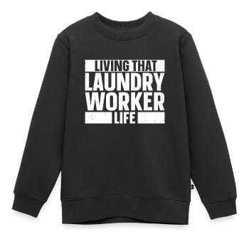 Wascharbeiter - Kinder Premium Organic Sweatshirt - Schwarz - Vorne - AI Model Kid Female (0cm)