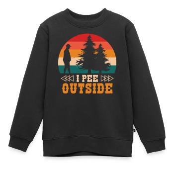 I pee outside I love it outside - Kids Premium Organic Sweatshirt - black - Front - AI Model Kid Female (0cm)
