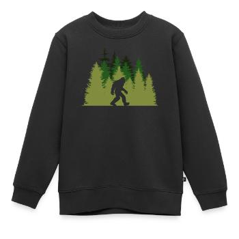 Bigfoot dans la forêt - Sweat Premium enfant bio - noir - Devant - AI Model Kid Female (0cm)