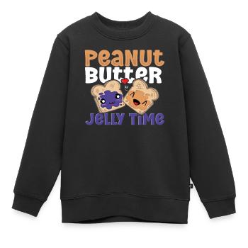 Peanut Butter Jelly Time PB & J Best Friends - Kids Premium Organic Sweatshirt - black - Front - AI Model Kid Female (0cm)