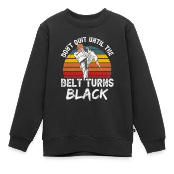 Don't give up until the belt turns black MMA Gur - Kids Premium Organic Sweatshirt - black - Front - AI Model Kid Female (0cm)