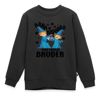 Bald Großer Bruder Zauberer Geschwister Nachwuchs - Kinder Premium Organic Sweatshirt - Schwarz - Vorne - AI Model Kid Female (0cm)