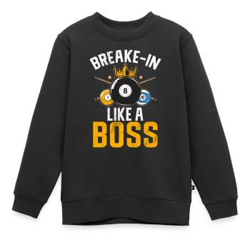 Billard Dicton Amusant & Design Snooker Homme - Sweat Premium enfant bio - noir - Devant - AI Model Kid Female (0cm)