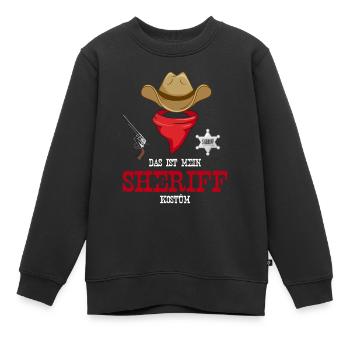 Karneval Kostüm Sheriff - Kinder Premium Organic Sweatshirt - Schwarz - Vorne - AI Model Kid Female (0cm)
