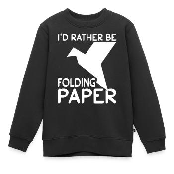 Origami Papier Flieger Papier Kunst Pilot - Kinder Premium Organic Sweatshirt - Schwarz - Vorne - AI Model Kid Female (0cm)