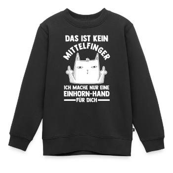 Das ist kein Mittelfinger Einhorn - Kinder Premium Organic Sweatshirt - Schwarz - Vorne - AI Model Kid Female (0cm)
