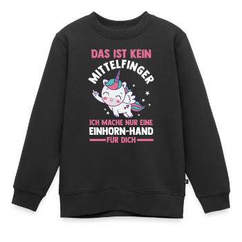 Das ist kein Mittelfinger Einhorn - Kinder Premium Organic Sweatshirt - Schwarz - Vorne - AI Model Kid Female (0cm)