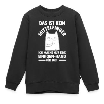 Das ist kein Mittelfinger Einhorn - Kinder Premium Organic Sweatshirt - Schwarz - Vorne - AI Model Kid Female (0cm)