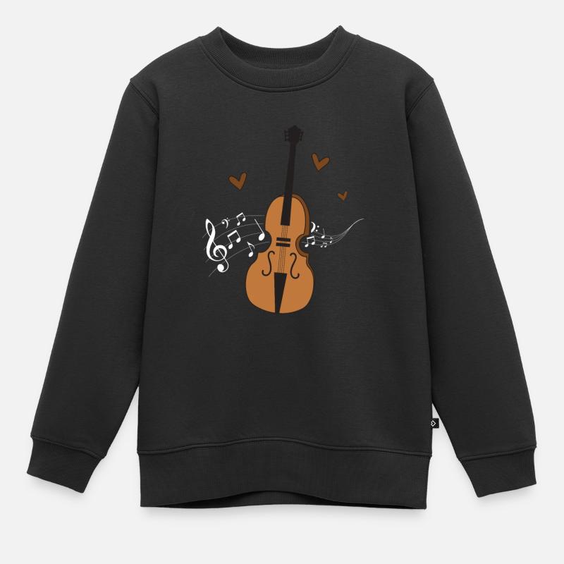 Cello -Musikinstrument - Kinder Premium Organic Sweatshirt - Schwarz