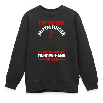 Das ist kein Mittelfinger Einhorn - Kinder Premium Organic Sweatshirt - Schwarz - Vorne - AI Model Kid Female (0cm)