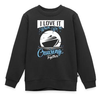 Passendes Paar Kreuzfahrt Kreuzfahrtschiff Geschenk - Kinder Premium Organic Sweatshirt - Schwarz - Vorne - AI Model Kid Female (0cm)