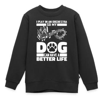 Chien d’orchestre - Sweat Premium enfant bio - noir - Devant - AI Model Kid Female (0cm)