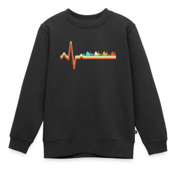Kanusport Retro Herzschlag - Kinder Premium Organic Sweatshirt - Schwarz - Vorne - AI Model Kid Female (0cm)