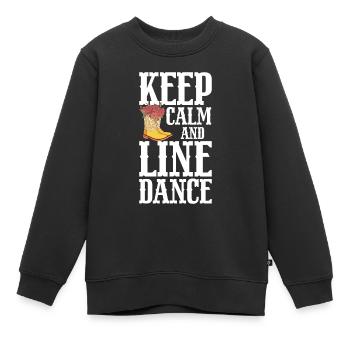 Danse en ligne bottes de cowboy western - Sweat Premium enfant bio - noir - Devant - AI Model Kid Female (0cm)