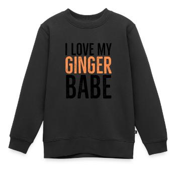 Ich liebe mein Ginger Babe - Kinder Premium Organic Sweatshirt - Schwarz - Vorne - AI Model Kid Female (0cm)
