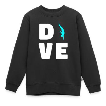 Plongée Plongeuse Fun - Sweat Premium enfant bio - noir - Devant - AI Model Kid Female (0cm)