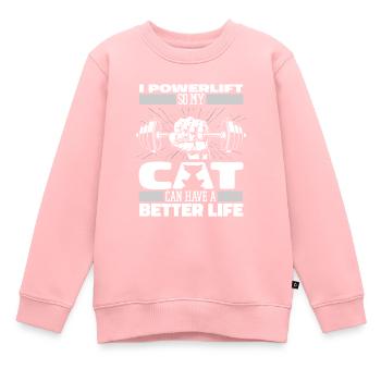 Dynamophilie Powerlifter Cat - Sweat Premium enfant bio - rose - Devant - AI Model Kid Female (0cm)