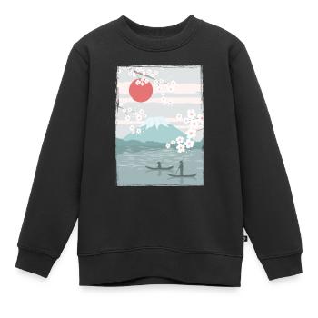 Cherry Blossoms Fuji Cherry Tree Japan Natural - Kids Premium Organic Sweatshirt - black - Front - AI Model Kid Female (0cm)