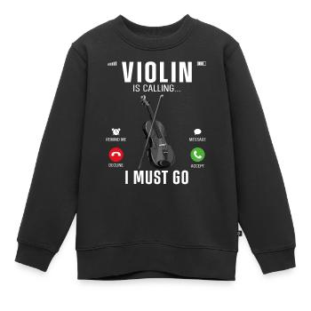 Violin Violinist Phone Display - Kinder Premium Organic Sweatshirt - Schwarz - Vorne - AI Model Kid Female (0cm)