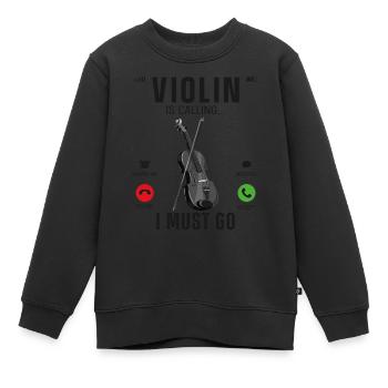 Violin Violinist Phone Display - Kinder Premium Organic Sweatshirt - Schwarz - Vorne - AI Model Kid Female (0cm)