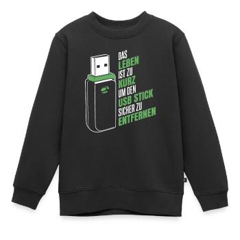 Entwickler Coder Programmierer USB - Kinder Premium Organic Sweatshirt - Schwarz - Vorne - AI Model Kid Female (0cm)