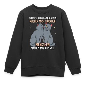 Britisch Kurzhaar Katzen - Kinder Premium Organic Sweatshirt - Schwarz - Vorne - AI Model Kid Female (0cm)