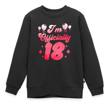 J’ai officiellement 18 dix-huit ans fête mon anniversaire - Sweat Premium enfant bio - noir - Devant - AI Model Kid Female (0cm)