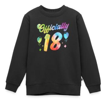 Officiellement 18 Dix-huit ans Anniversaire de l’enfant - Sweat Premium enfant bio - noir - Devant - AI Model Kid Female (0cm)