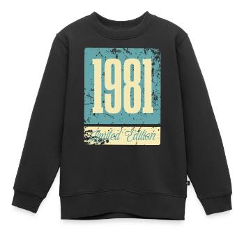 1981 Anniversaire de naissance Année de naissance - Sweat Premium enfant bio - noir - Devant - AI Model Kid Female (0cm)
