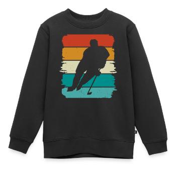 Eishockey - Kinder Premium Organic Sweatshirt - Schwarz - Vorne - AI Model Kid Female (0cm)