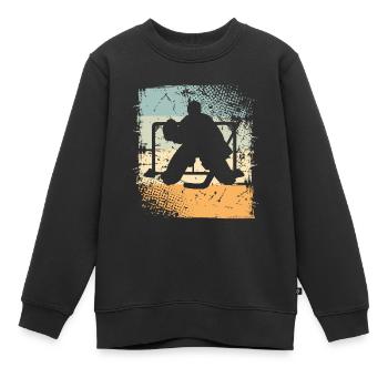 Eishockey - Kinder Premium Organic Sweatshirt - Schwarz - Vorne - AI Model Kid Female (0cm)
