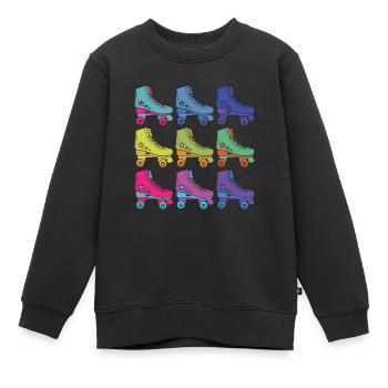 Rollschuhe - Kinder Premium Organic Sweatshirt - Schwarz - Vorne - AI Model Kid Female (0cm)