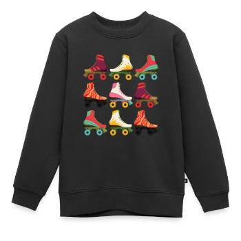 Rollschuhe - Kinder Premium Organic Sweatshirt - Schwarz - Vorne - AI Model Kid Female (0cm)