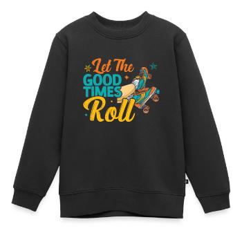 Rollschuhe - Kinder Premium Organic Sweatshirt - Schwarz - Vorne - AI Model Kid Female (0cm)