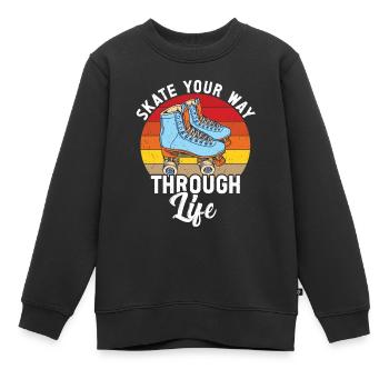 Rollschuhe - Kinder Premium Organic Sweatshirt - Schwarz - Vorne - AI Model Kid Female (0cm)