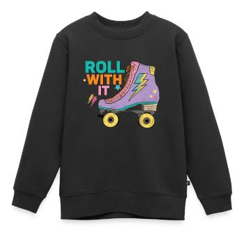 Roller skates - Kids Premium Organic Sweatshirt - black - Front - AI Model Kid Female (0cm)