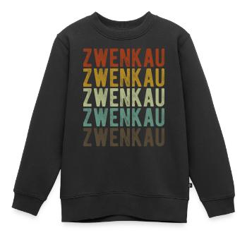 Zwenkau Town Retro Vintage - Sweat Premium enfant bio - noir - Devant - AI Model Kid Female (0cm)