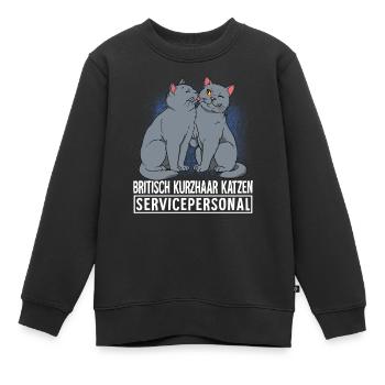 Britisch Kurzhaar Katze - Kinder Premium Organic Sweatshirt - Schwarz - Vorne - AI Model Kid Female (0cm)