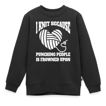 Tricoteuse, Couturière, Tricot, Tailleur, Crochet - Sweat Premium enfant bio - noir - Devant - AI Model Kid Female (0cm)