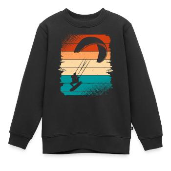 Kitesurfer Kiteboard Kitesurfen Kitesurf - Kinder Premium Organic Sweatshirt - Schwarz - Vorne - AI Model Kid Female (0cm)